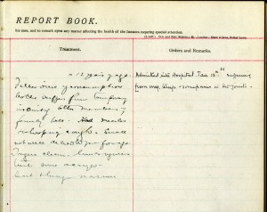 Page from a medical register for St Oswald's Home For Girls, Cullercoats, Whitley Bay, Newcastle upon Tyne, Northumberland, c1896-1901