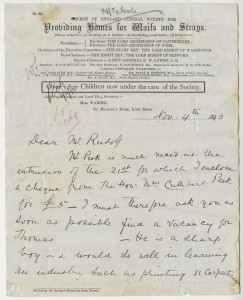 Letter from case file 2965, mentioning the benefit of inland air for eczema, 1893