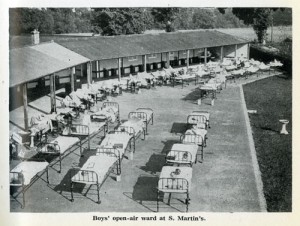 The open-air ward at St Martin’s Home, Pyrford, Surrey, 1928