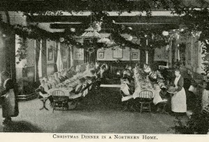 Christmas dinner at St Chad's Home, Far Headingley, Leeds, 1907