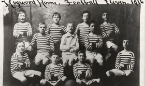 Photograph of the football team at Heywood Home for Boys, Greater Manchester, 1916