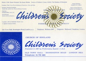 The Children's Society's branding from the 1950s to the 1960s