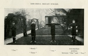 Photograph of boys learning to swim at St Mark's Home, Natland, Cumbria, 1914