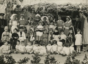 "The Allies" at the summer garden fete, Gresford War Nursery, 1942