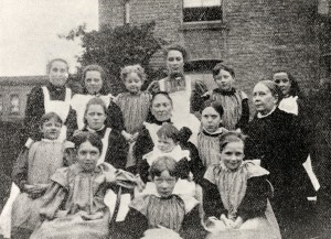 A group photograph of the girls from the home taken in 1897