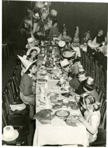 A large Christmas party, c1950s. 