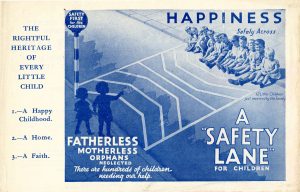 Fundraising flyer, ‘A Safety Lane’, used in Our Waifs and Strays in October 1934