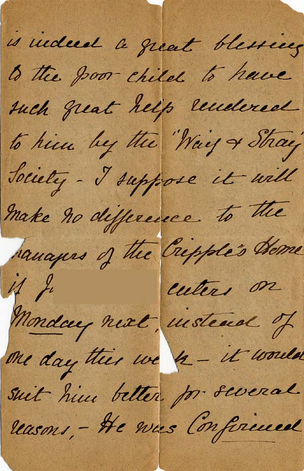 Large size image of Case 2 6. Letter from Miss S.  1 May 1883
 page 2