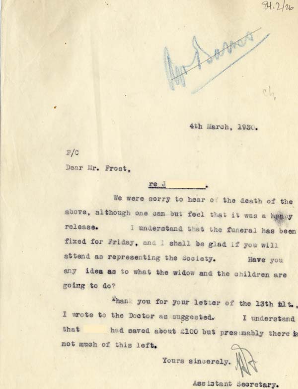 Large size image of Case 2 52. Letter to Mr Frost  4 March 1930
 page 1