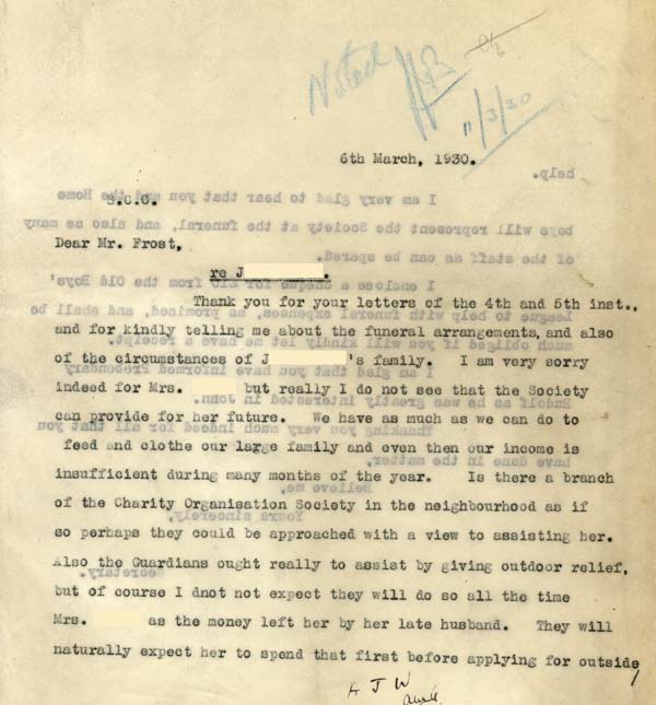 Large size image of Case 2 54. Letter to Mr Frost  6 March 1930
 page 1