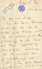 Image of Case 2 7. Letter from Helen May  15 November 1884
 page 1