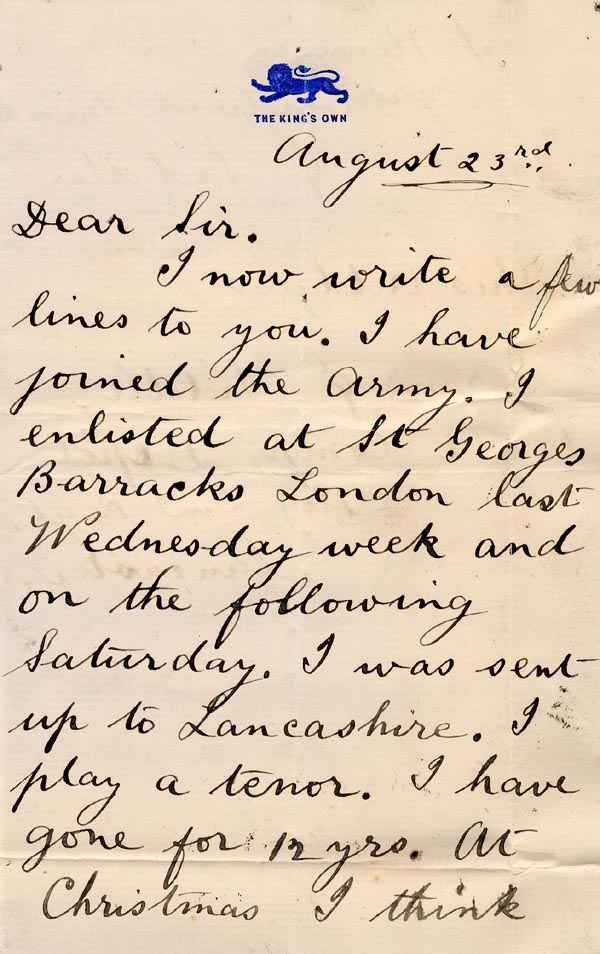 Large size image of Case 89 5. Letter from E 23 August 1890
 page 1
