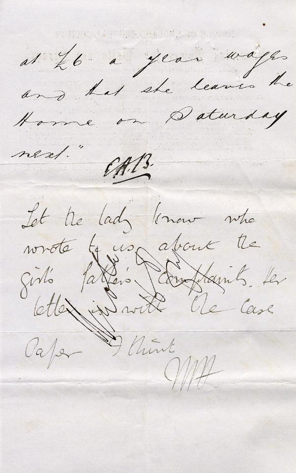 Large size image of Case 175 5. Memo from Revd Edward Rudolf to Fareham Home  9 August 1887
 page 2