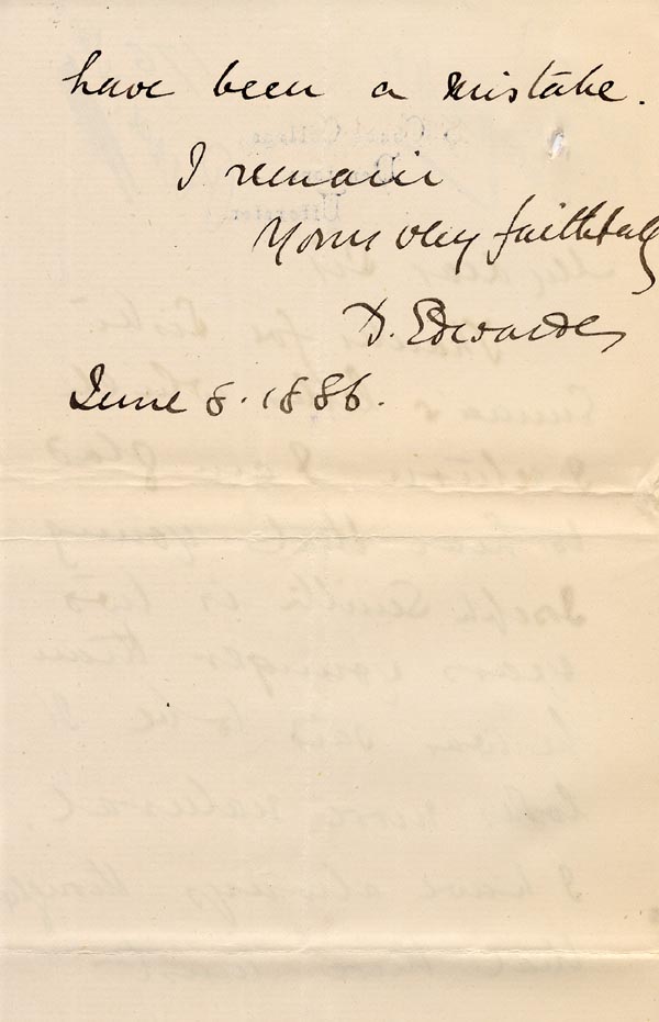 Large size image of Case 176 4. Letter from St Chad's College 8 June 1886
 page 2
