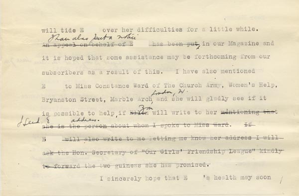 Large size image of Case 189 11. Letter (Draft) to Miss J. 27 August 1931
 page 2