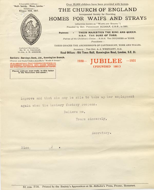Large size image of Case 189 11. Letter (Draft) to Miss J. 27 August 1931
 page 3