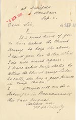 Image of Case 189 18. Letter from Miss J. 2 September 1931
 page 1