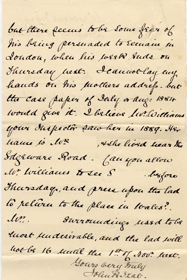 Large size image of Case 326 8. Letter to Revd Edward Rudolf from Revd Izat 18 July 1892
 page 2