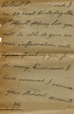 Image of Case 485 10. Letter from H. to Revd Edward Rudolf enquiring about his family  1 March 1900
 page 4