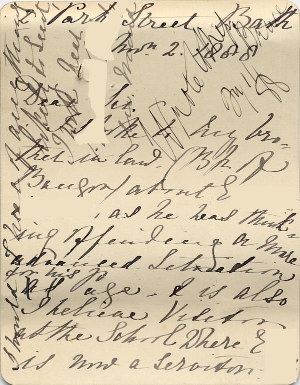 Large size image of Case 517 13. Letter from Miss M.S. Bruce  2 November 1888
 page 1