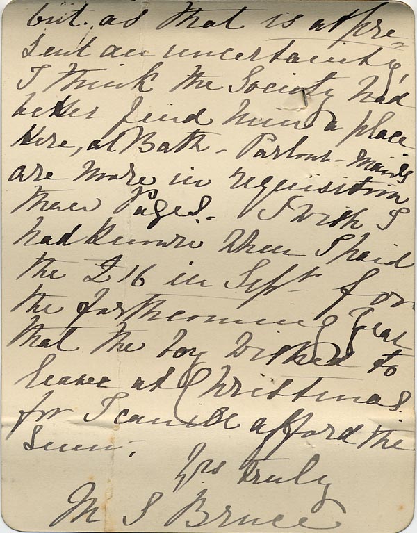 Large size image of Case 517 13. Letter from Miss M.S. Bruce  2 November 1888
 page 2