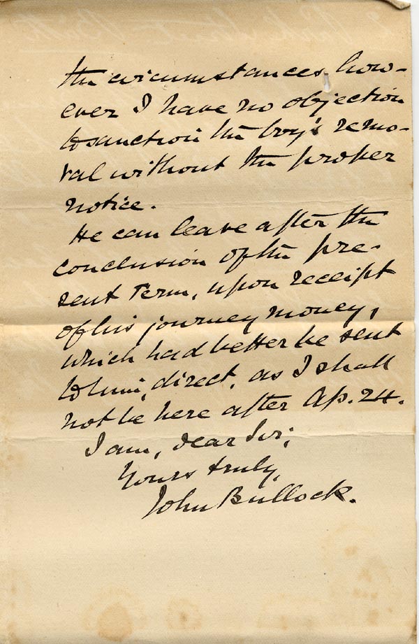 Large size image of Case 517 20. Letter from John Bullock  17 April 1889
 page 2