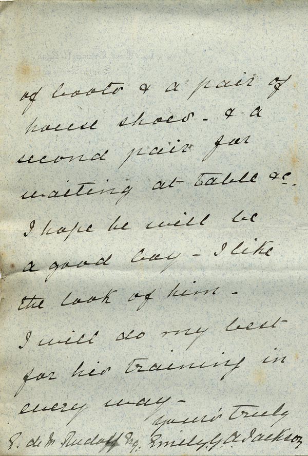 Large size image of Case 517 22. Letter from Emily Jackson  26 April 1889
 page 2