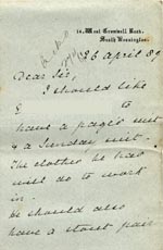 Image of Case 517 22. Letter from Emily Jackson  26 April 1889
 page 1