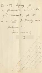 Image of Case 542 2. Letter from Revd B. enclosing the completed form  4 October 1885
 page 3