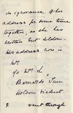 Image of Case 542 12. Letter from Mildenhall giving the address of F's mother  13 March 1892
 page 2
