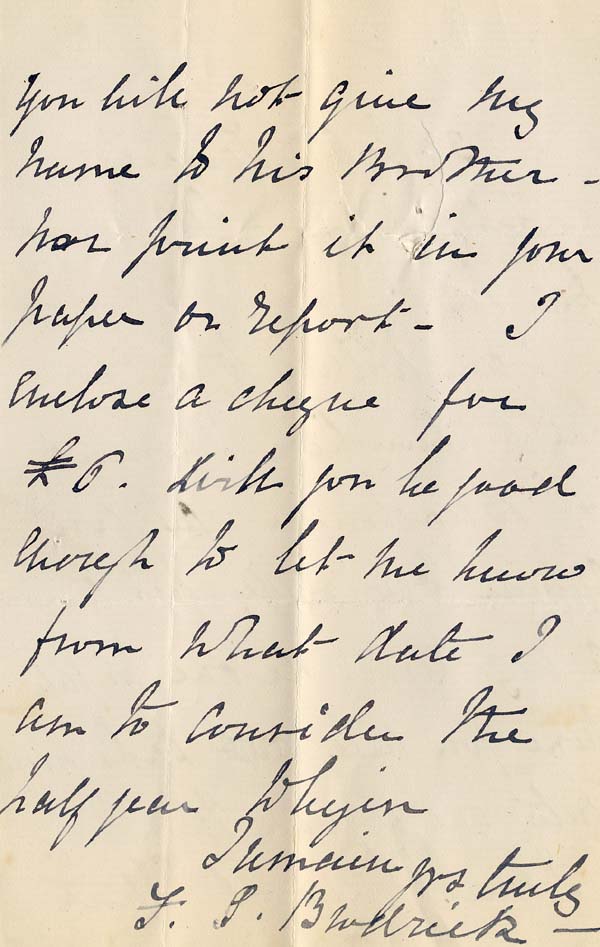 Large size image of Case 588 3. Letter from F. Brodrick  15 February [1886] 
 page 2