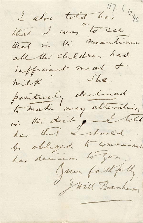 Large size image of Case 749 10. Letter from the Vicar of Keysoe concerning A's diet and the withdrawal of the foster children from Miss T's care  10 August 1892
 page 2