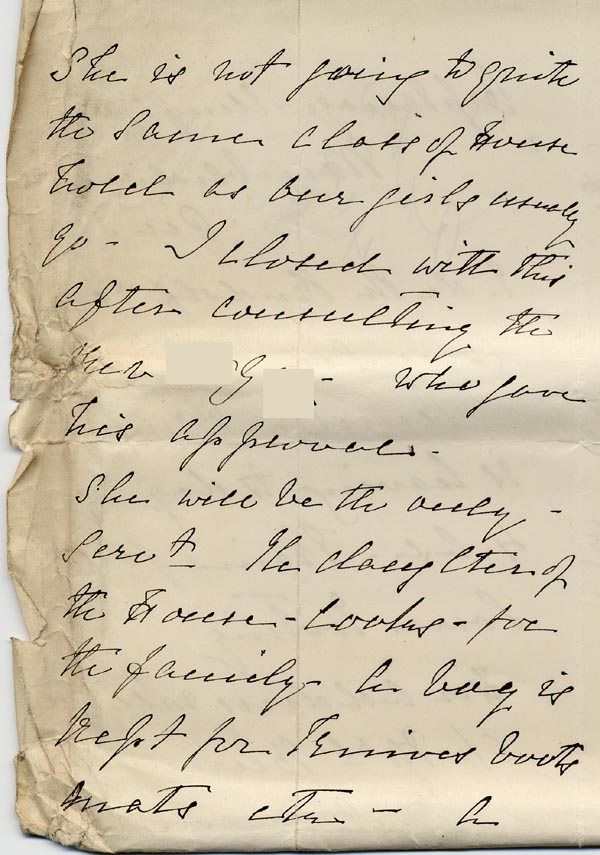 Large size image of Case 795 4. Letter from Rose Fitzgerald concerning A's placement in domestic service  3 December 1888
 page 2