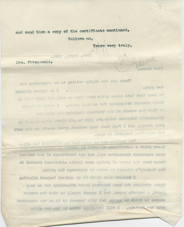 Large size image of Case 795 6. Letter from Revd E. Rudolf praising A. and mentioning a certificate of merit  12 April 1899
 page 2