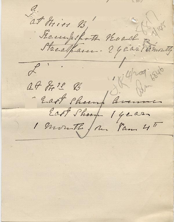 Image of Case 795 11. Note of A's address  6 January 1900?
 page 2