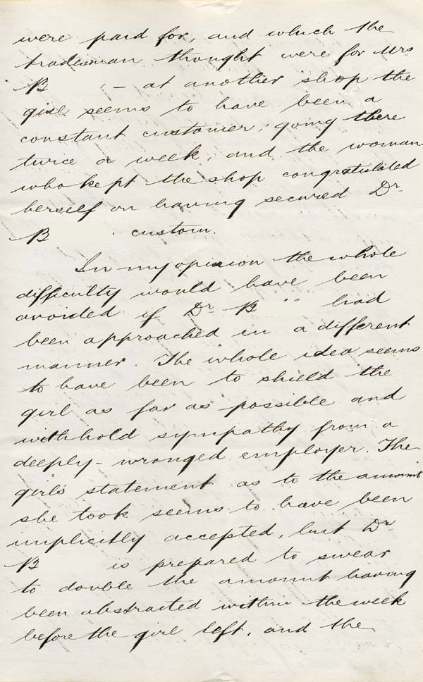 Large size image of Case 941 21. Letter from Lincoln's Inn about M's theft  3 September 1895
 page 3