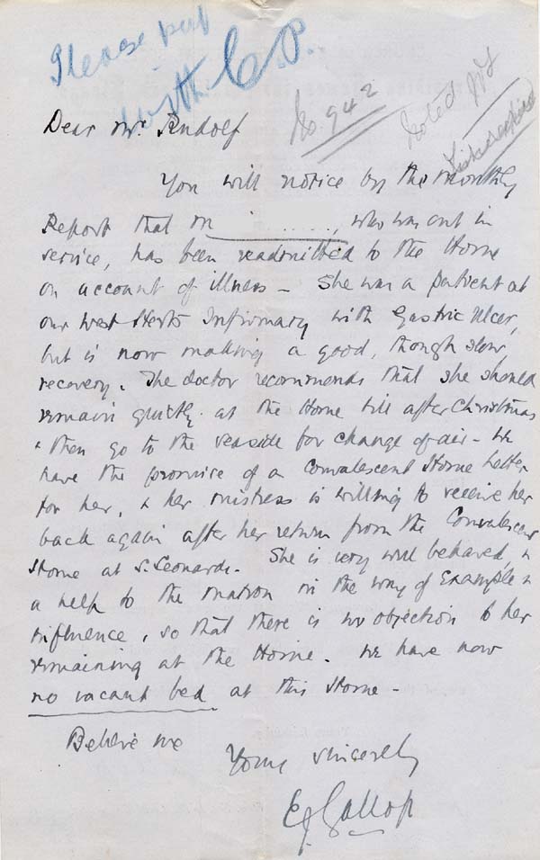 Large size image of Case 941 24. Letter from Hemel Hempstead including note of M's health  6 December 1895
 page 2