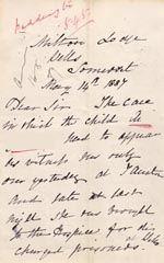 Image of Case 1024 6. Letter from Mrs Thompson  14 May 1887
 page 1