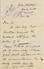 Image of Case 1109 6. Letter from G.T. Fieldwick, Hanley Castle 14 November 1889
 page 1