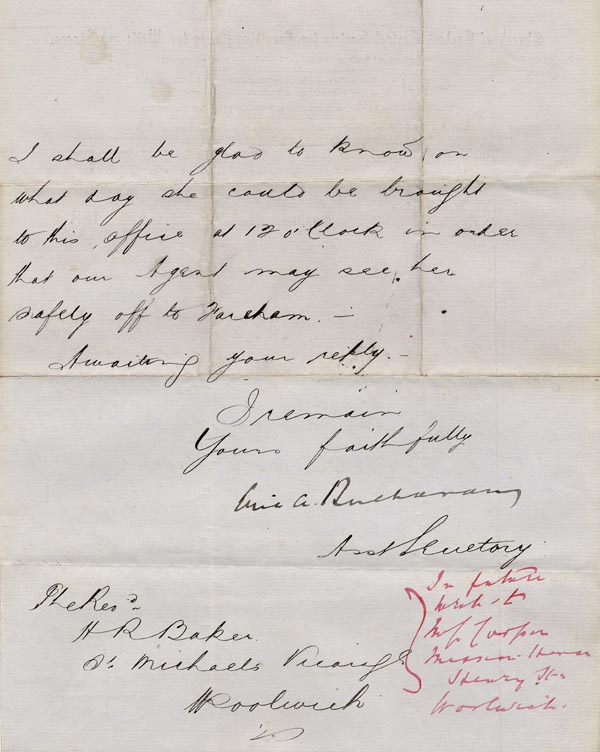 Large size image of Case 1180 2. Letter to Revd H.R. Baker St. Michaels' Vicarage 7 December 1887
 page 2