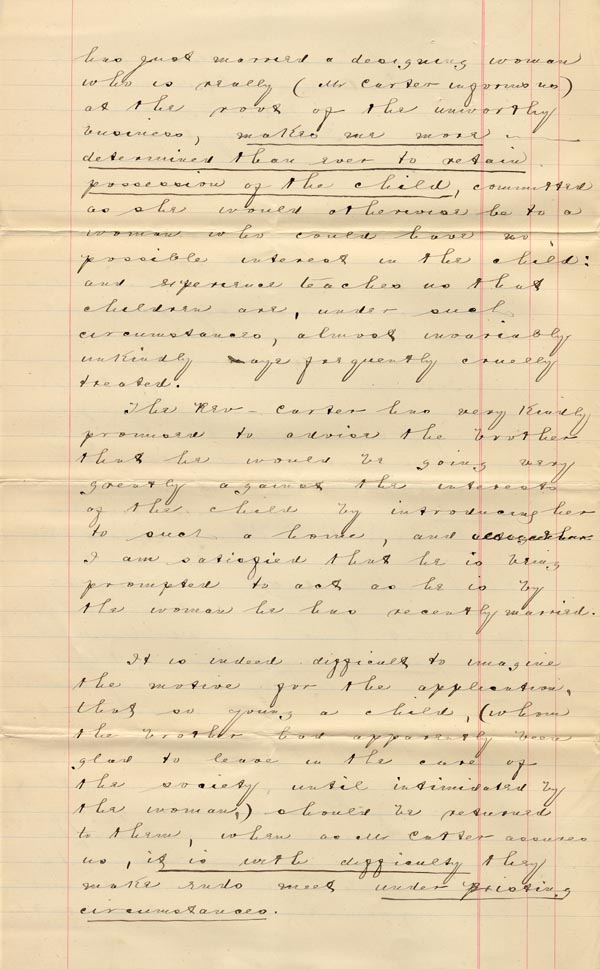Large size image of Case 1214 16. Letter from adoptive father  c. 23 August 1888
 page 2