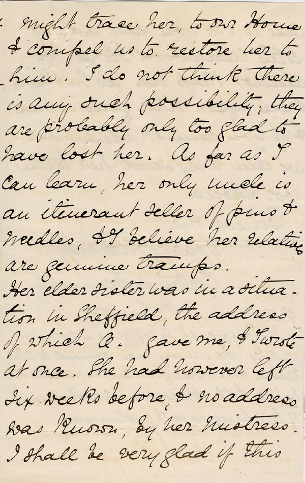 Large size image of Case 1269 2. Letter from the Wakefield Ladies Association 16 March 1888
 page 3
