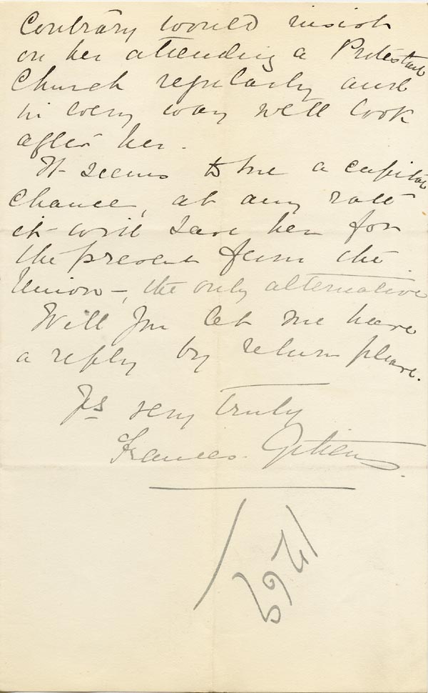Large size image of Case 1269 8. Letter from Fareham 16 December 1890
 page 2