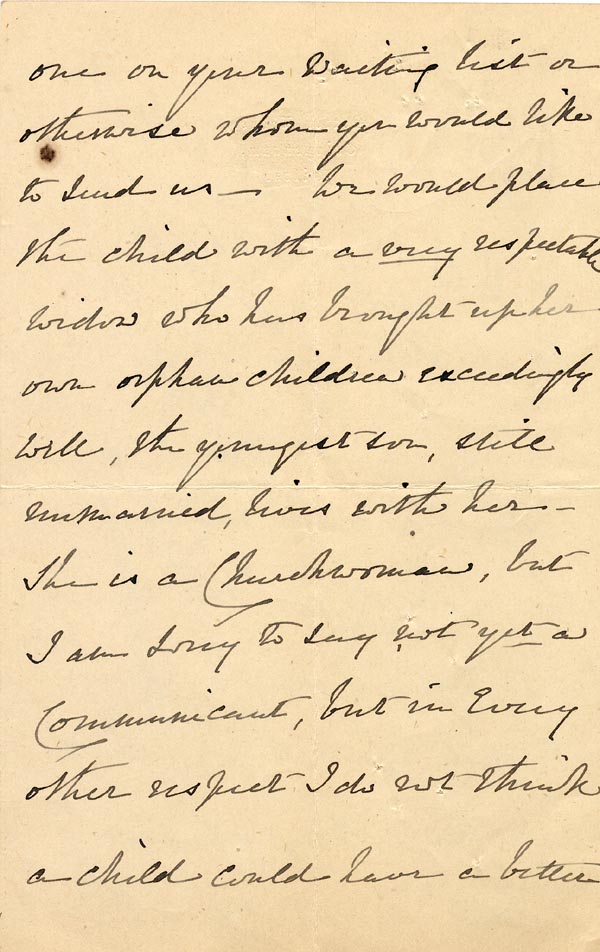 Large size image of Case 1294 2. Letter from Mrs Bere 26 March 1888
 page 2