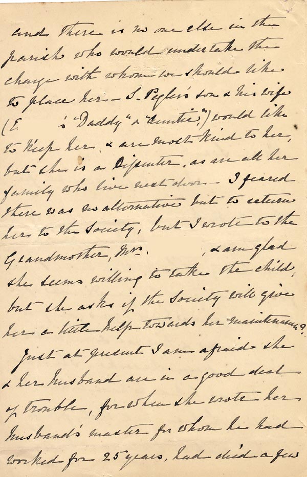 Large size image of Case 1294 6. Letter from Mrs Bere to Revd Edward Rudolf  6 November 1895
 page 2