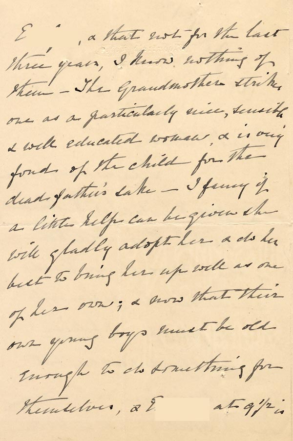 Large size image of Case 1294 7. Letter from Mrs Bere to Revd Edward Rudolf  12 November 1895
 page 2