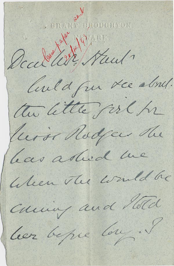 Large size image of Case 1294 11. Letter from Revd Salton to Revd Hunt  c. 20 December 1895
 page 1