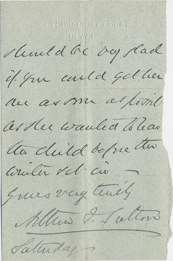 Large size image of Case 1294 11. Letter from Revd Salton to Revd Hunt  c. 20 December 1895
 page 2