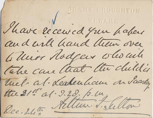 Large size image of Case 1294 13. Postcard from Revd Salton to Revd Edward Rudolf  24 December 1895
 page 2