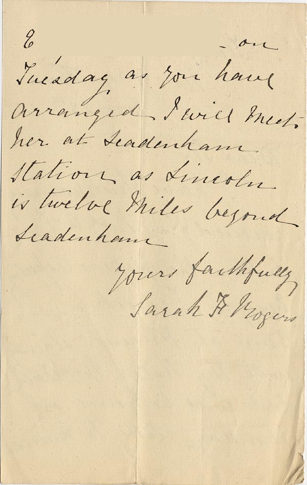 Large size image of Case 1294 15. Letter from Miss Rogers to Revd Edward Rudolf  28 December 1895 
 page 2